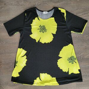 Jostar Women XL Green Lettuce Flower Top Vintage Made in USA